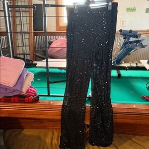 Black Sequin Pants and top